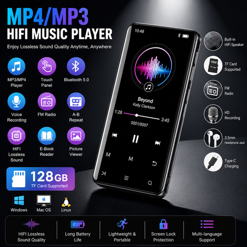 Mp4 mp3 player support 128gb - mp4/mp3,